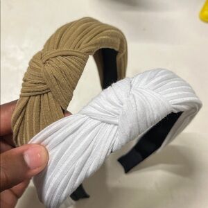 Brown Or White Knotted Headband